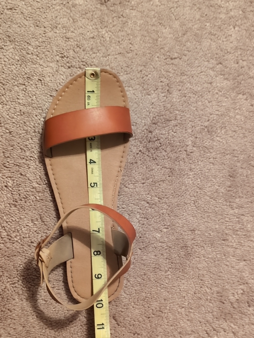Classic Tan Leather Strap Women's Sandals - Picture 5 of 6